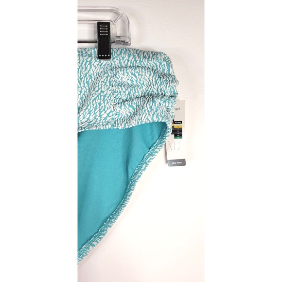Time & Tru Swim Bottom Womens Size 2X 20W-22W Mid Rise Turquoise Blue White NWT - Picture 5 of 7